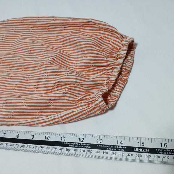 Madewell Puff Sleeve, Button Front Crop Top In Embroidered Stripe. LadiesSize XL - Picture 6 of 11